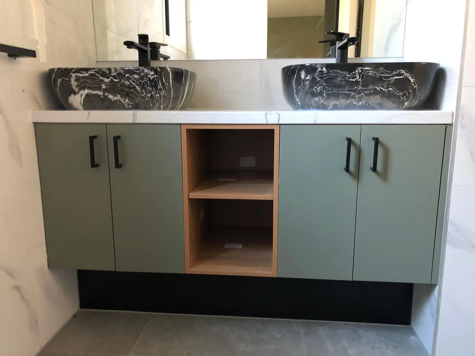 Sage Green Double Vanities