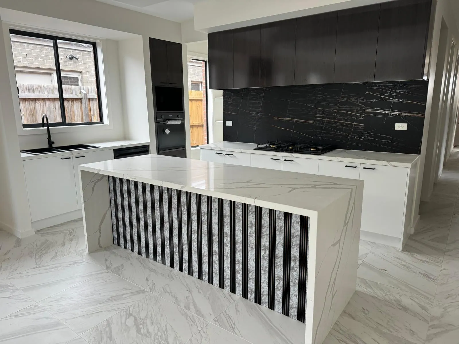 White & Woodgrain Kitchen