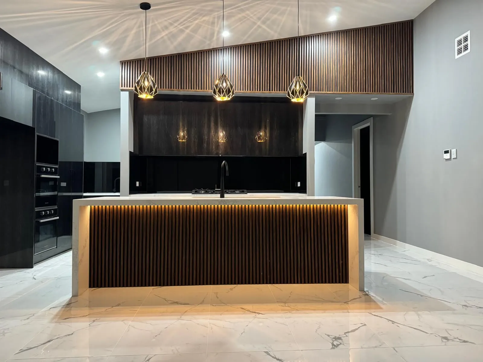 Timber Slat Feature Kitchen